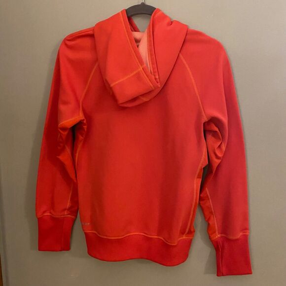 Nike Therma Fit Stitched Swoosh Womens Size Medium Coral Workout Pullover Hoodie - Picture 3 of 7